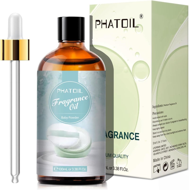 PHATOIL 3.38FL.OZ Baby Powder Fragrance Oils for Aromatherapy, Essential Oils for Diffusers for Home, Perfect for Diffuser, DIY Candle and Soap Making, DIY Scented Products - 100ml - Image 2